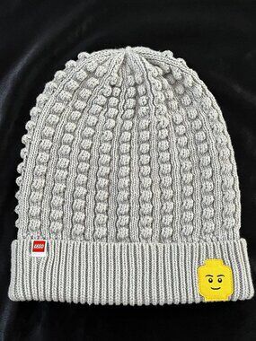 Lego Minifigure Patch Beanie Hat Lego gray warm winter